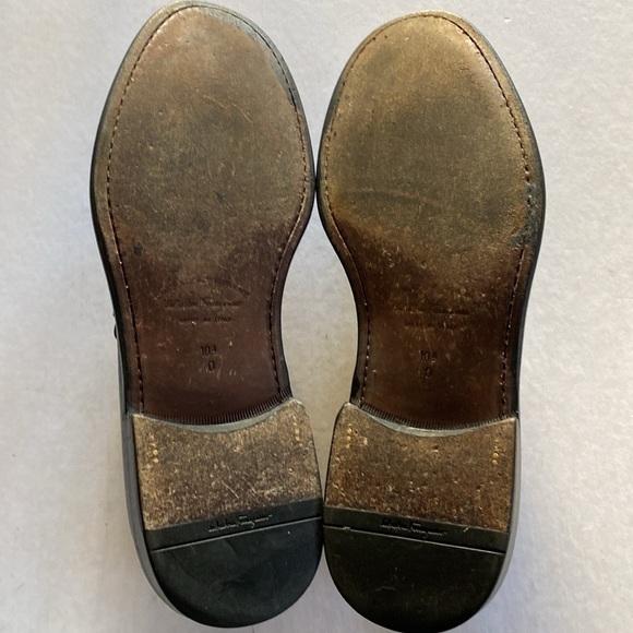 Salvatore Ferragamo Black Leather Loafers Size 10.5